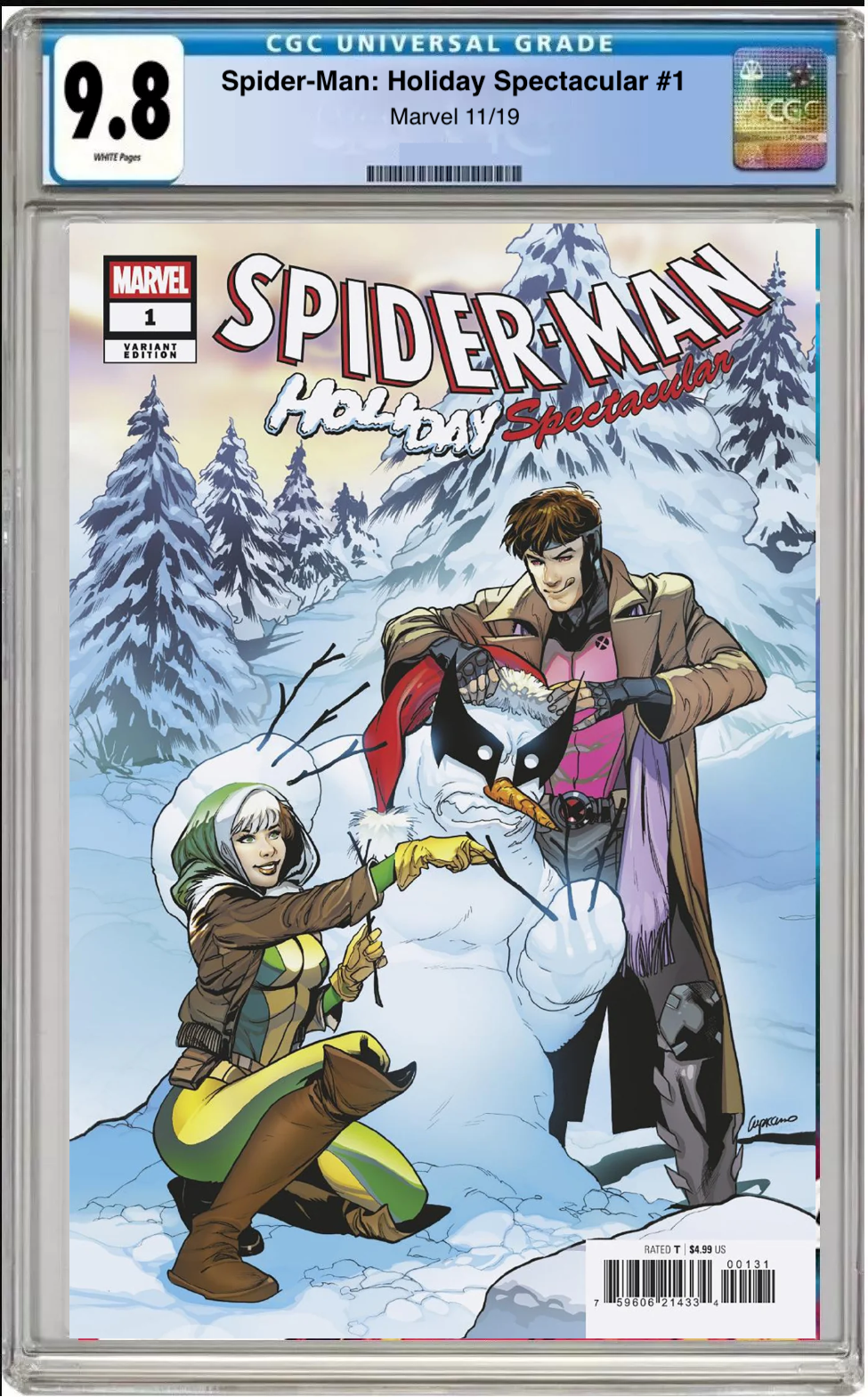 Comic book cover of Spider-Man Holiday Spectacular #1 Main Cover with CGC grading label.