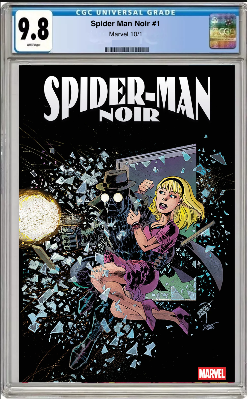 Comic book cover of Spider-Man Noir #1 Erik Larsen Cover with CGC grading label