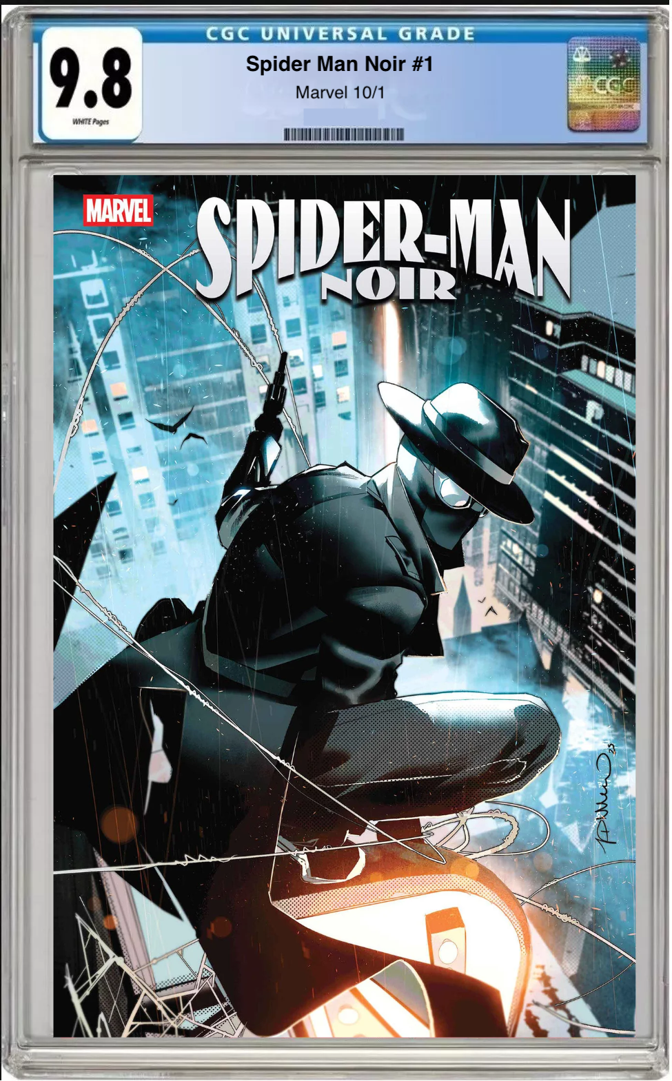 Comic book cover of Spider-Man Noir #1 Main Cover with CGC grading label