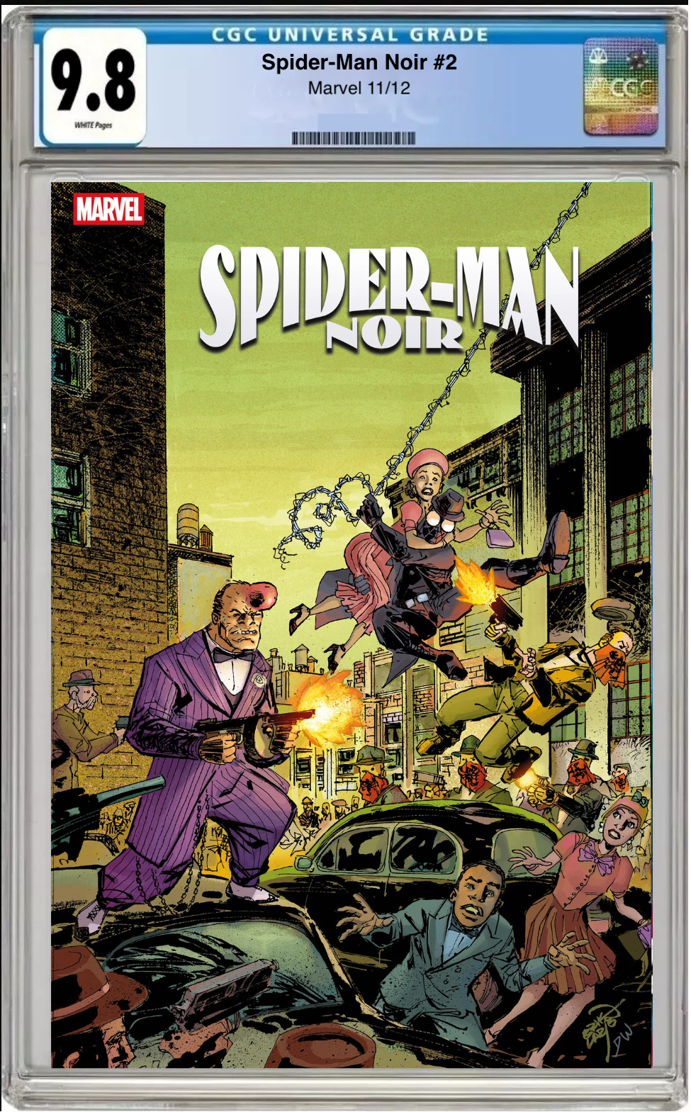 Spider-Man Noir #2 CGC 9.8 Erik Larsen Cover comic book.