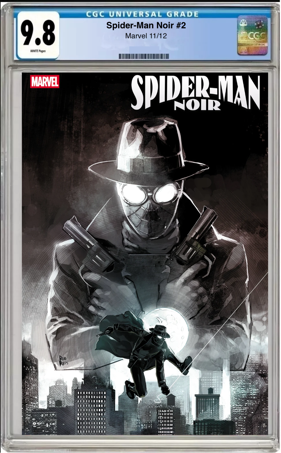 Spider-Man Noir #2 CGC 9.8 Rod Reis Cover comic book.
