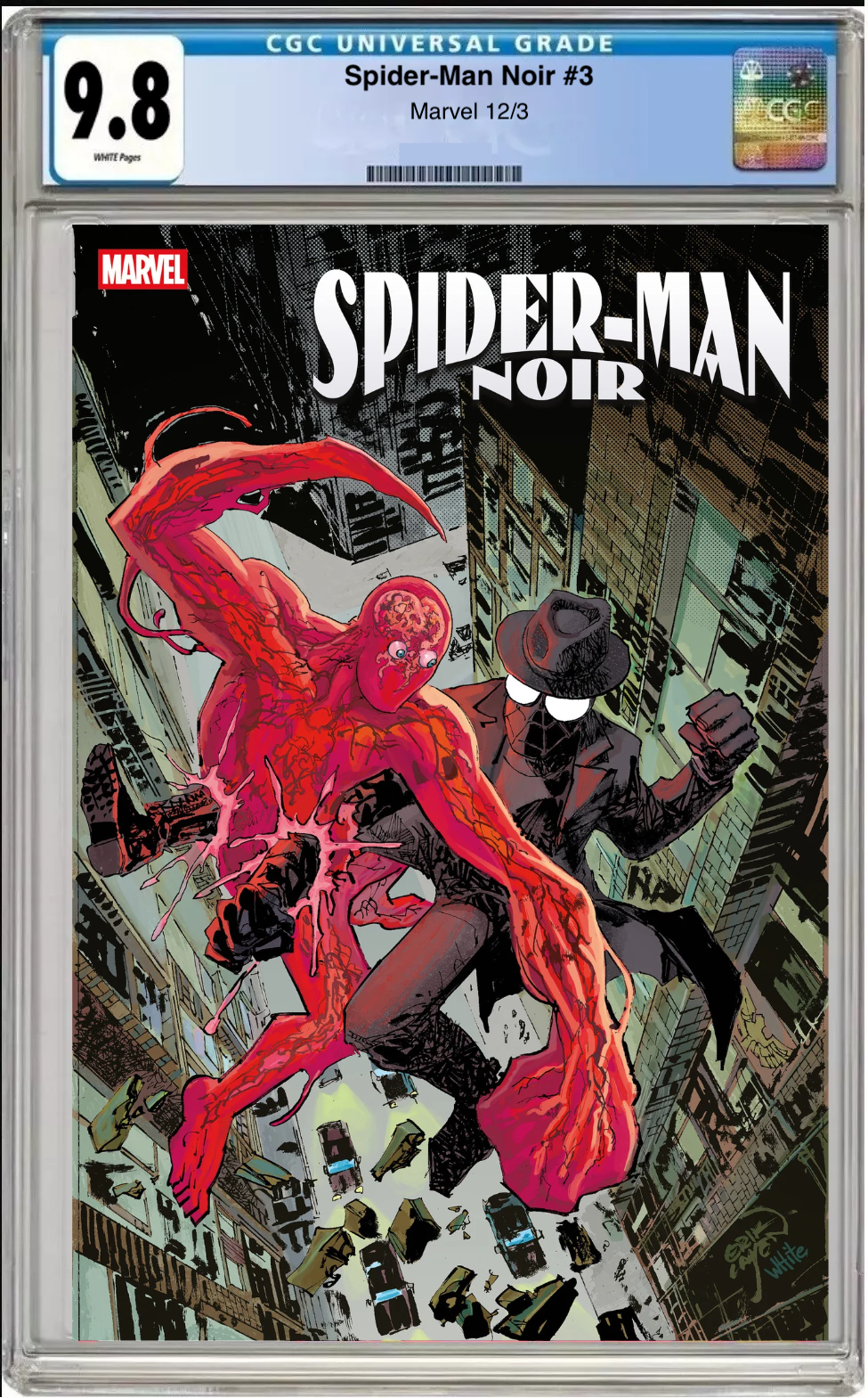 Comic book cover of Spider-Man Noir #3 Erik Larsen Variant Cover with CGC grading label.