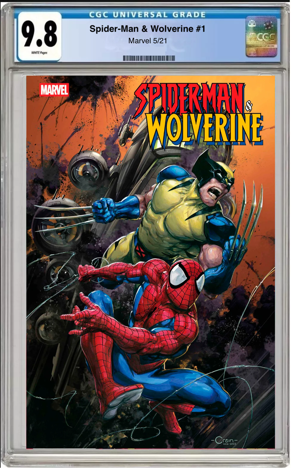 Spider-Man & Wolverine #1 CGC Graded 9.8 - Clayton Crain Cover