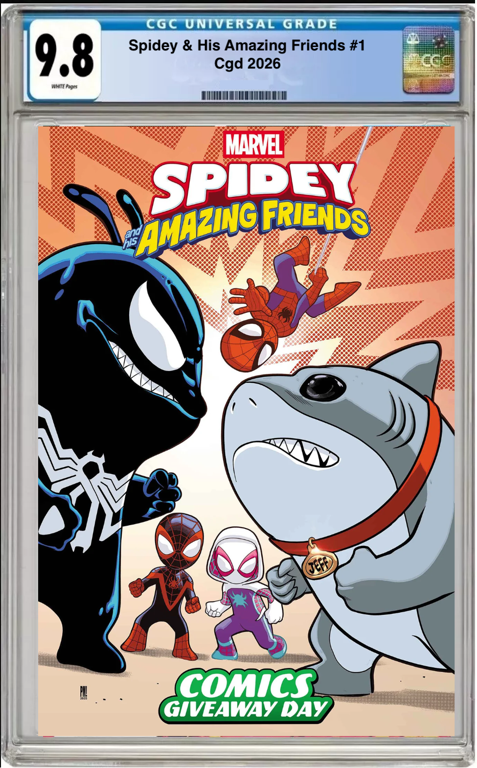 Comic book cover of Spidey and His Amazing Friends #1 CGD 2026 with CGC grading label.