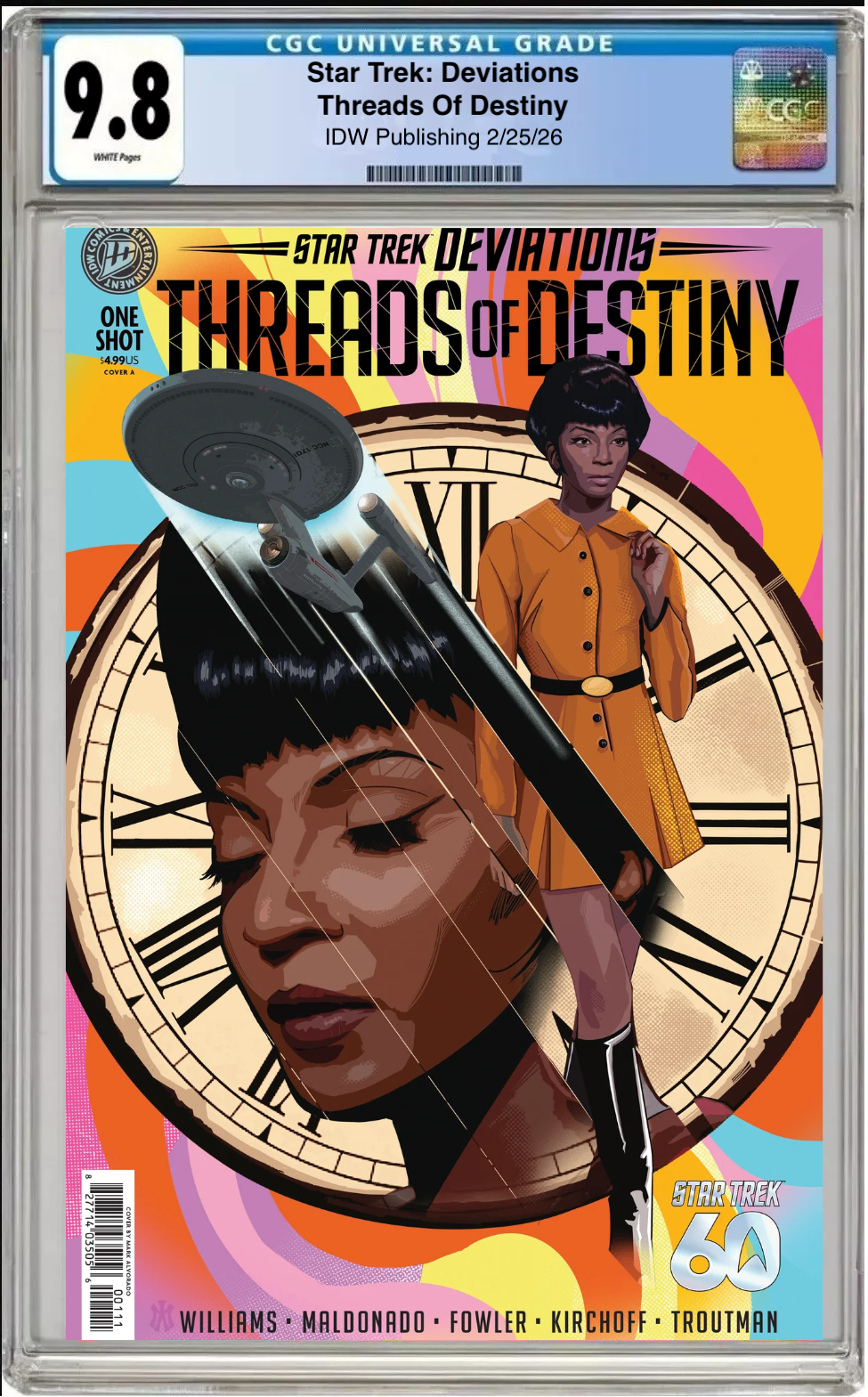 Comic book cover of Star Trek: Deviations – Threads of Destiny Cover A with CGC grading label.