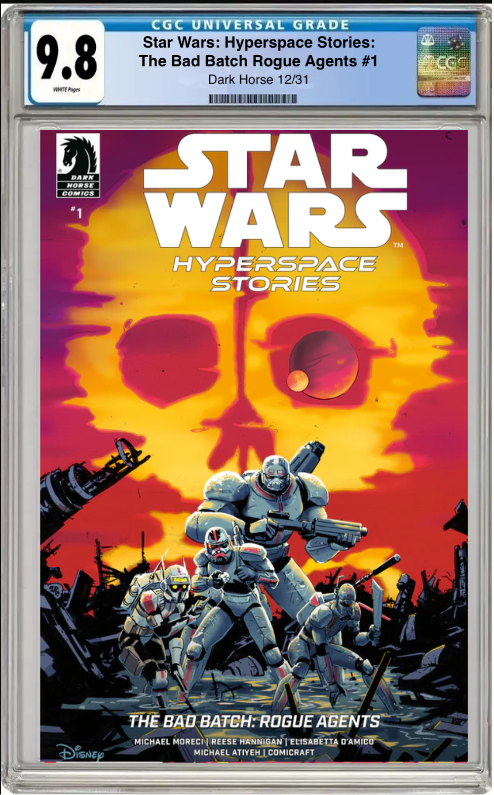 Comic book cover of Star Wars: Hyperspace Stories – The Bad Batch: Rogue Agents #1 Cover B with CGC grading label.