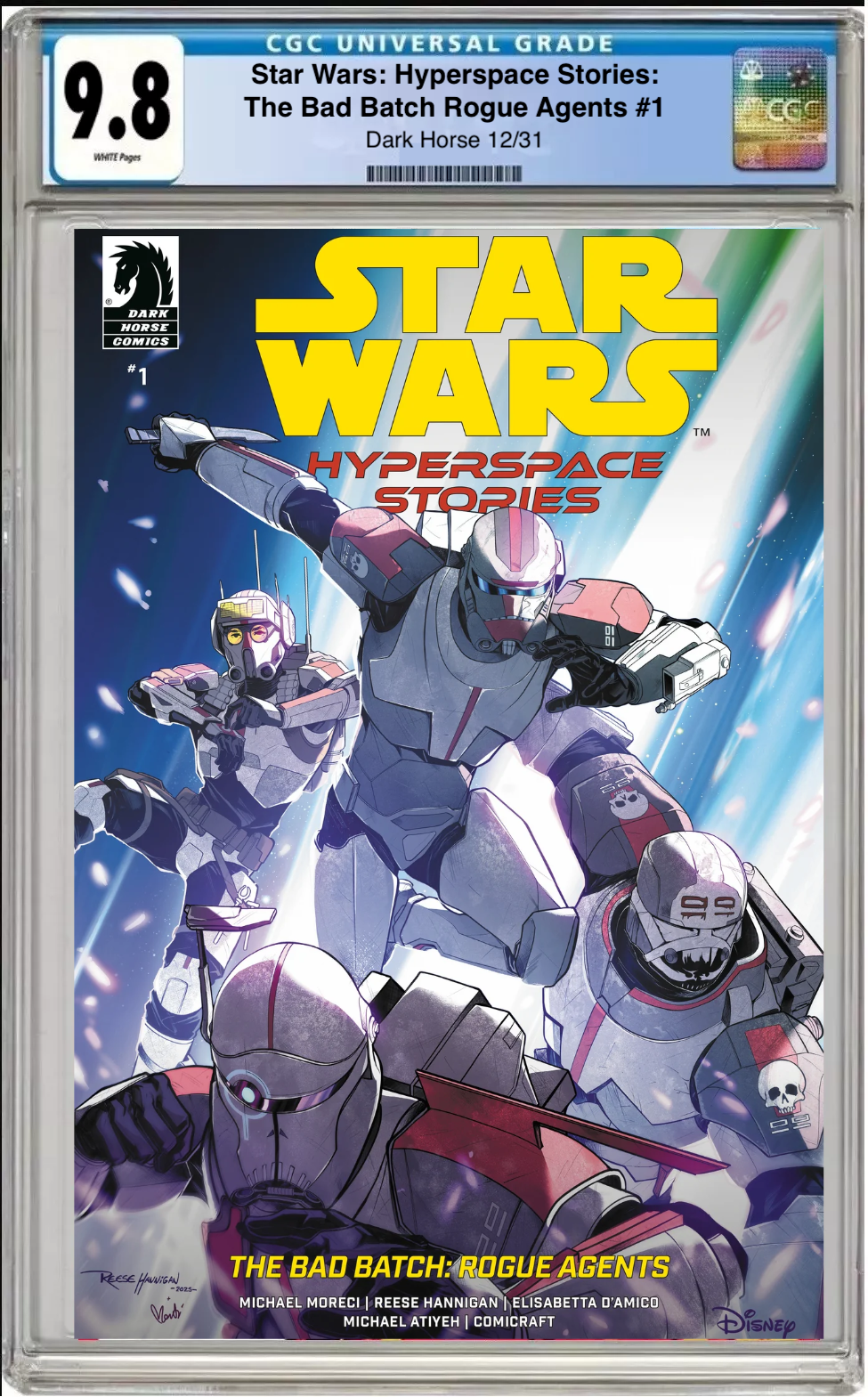 Comic book cover of Star Wars: Hyperspace Stories – The Bad Batch: Rogue Agents #1 Cover C with CGC grading label.