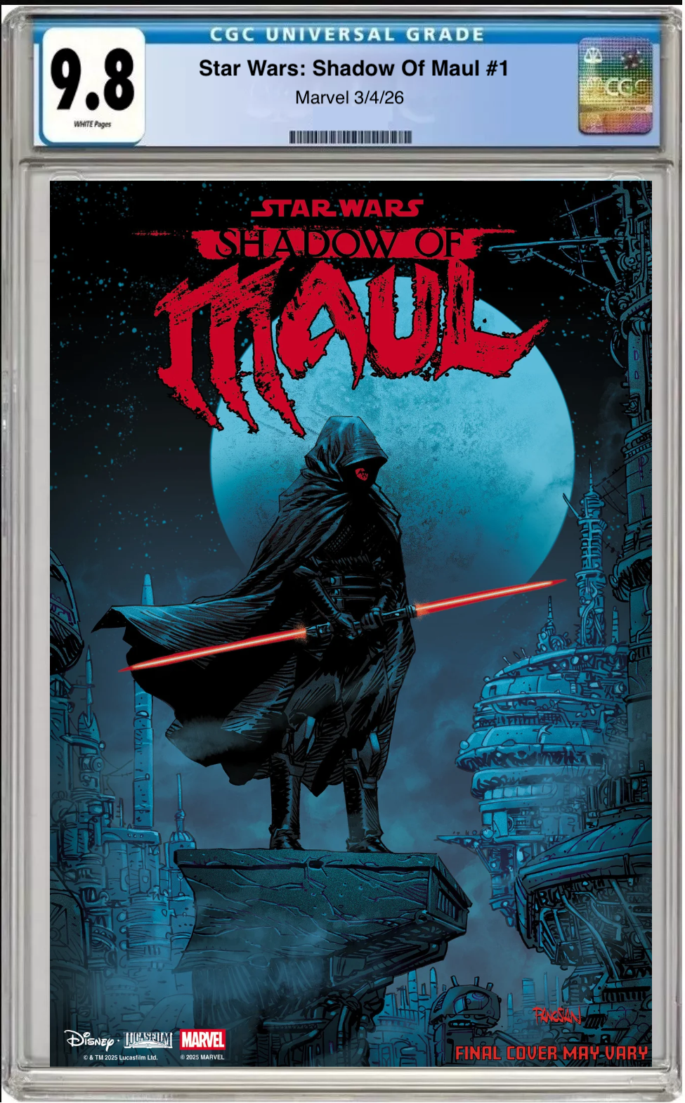 Comic book cover of Star Wars: Shadow of Maul #1 Dan Panosian Cover with CGC grading label.