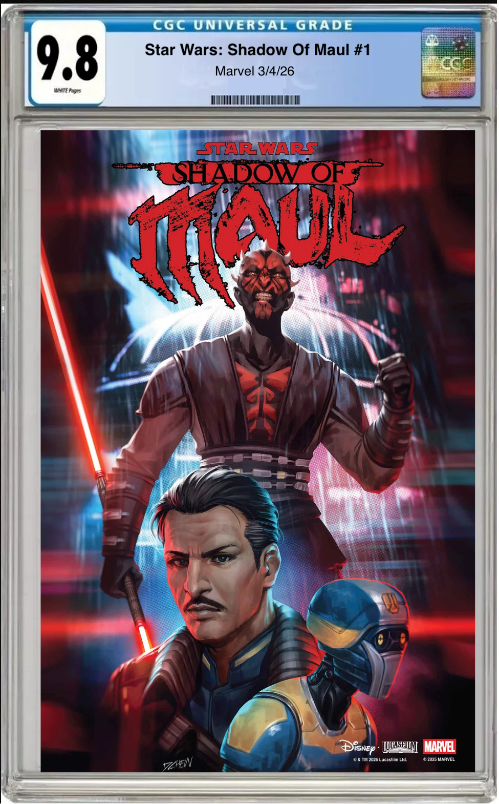 Comic book cover of Star Wars: Shadow of Maul #1 Main Cover with CGC grading label.