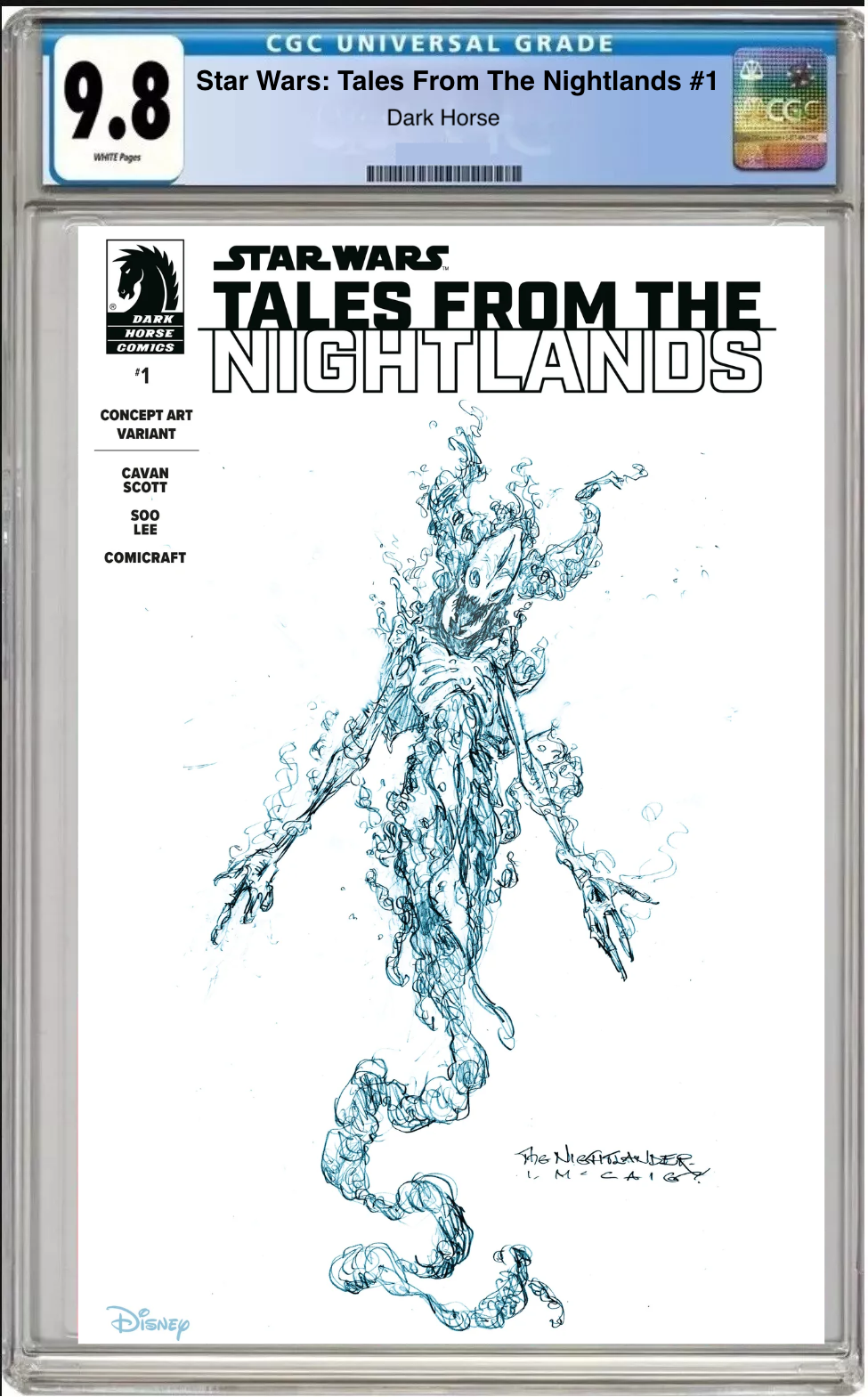 Comic book cover of Star Wars: Tales from the Nightlands #1 Cover B by Ian McCaig with CGC grading label.