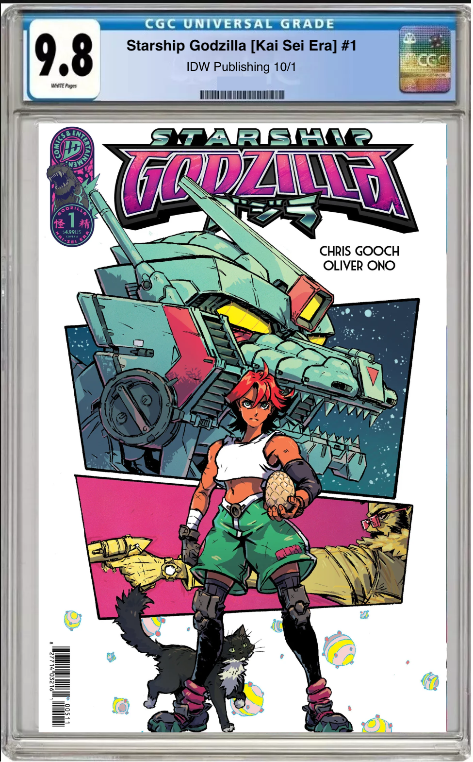 Comic book cover of Starship Godzilla #1 Cover A with CGC grading label