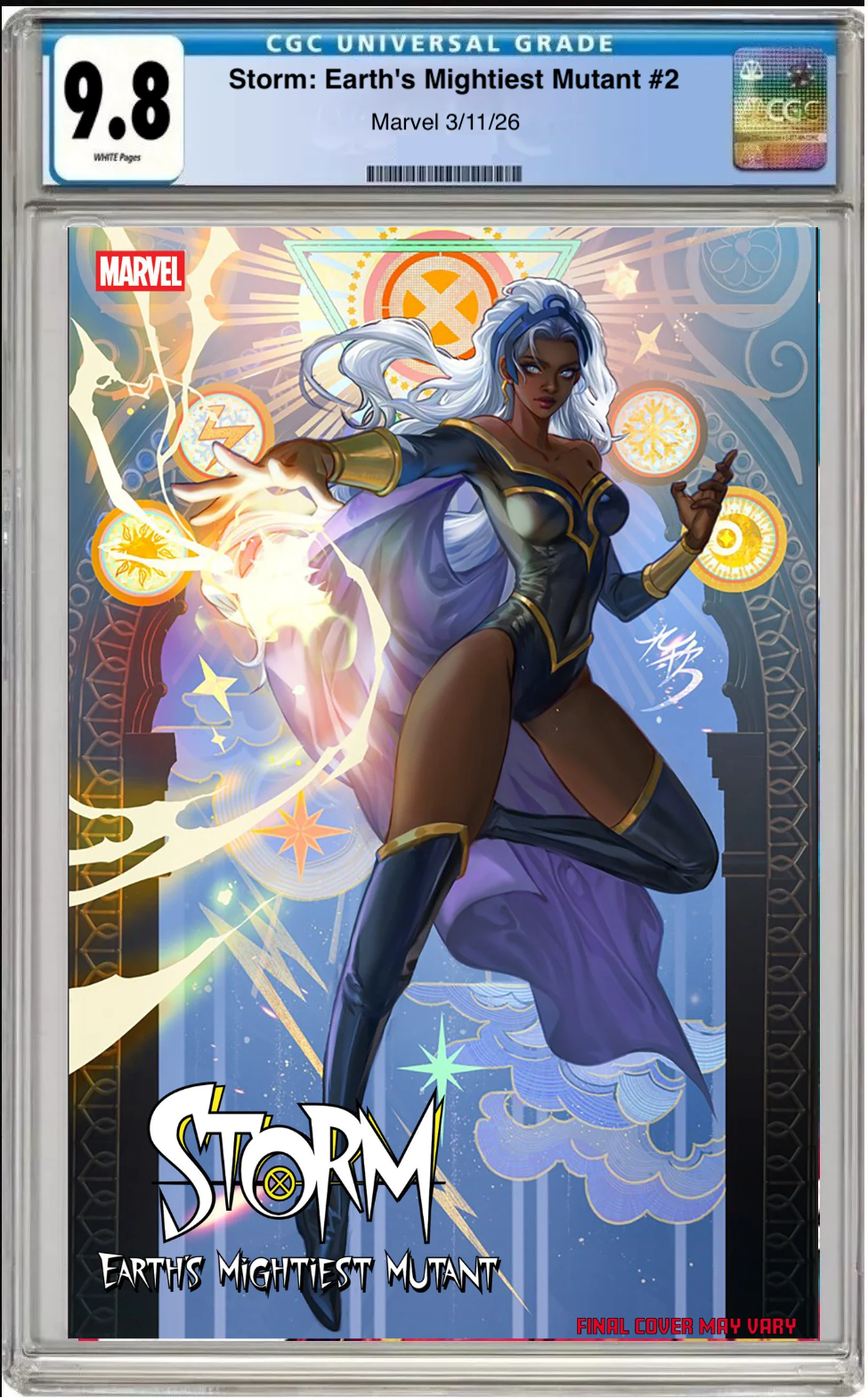 Comic book cover of Storm: Earth’s Mightiest Mutant #2 Fan Yang Storm Cover with CGC grading label.
