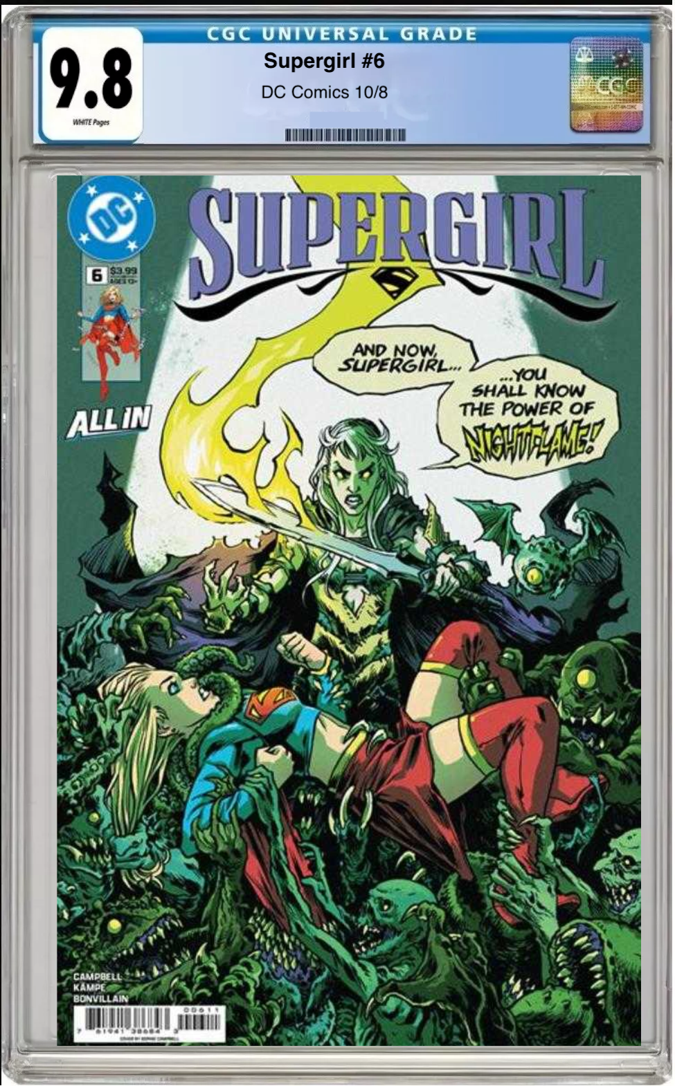 Comic book cover of Supergirl #6 Cover A with CGC grading label.