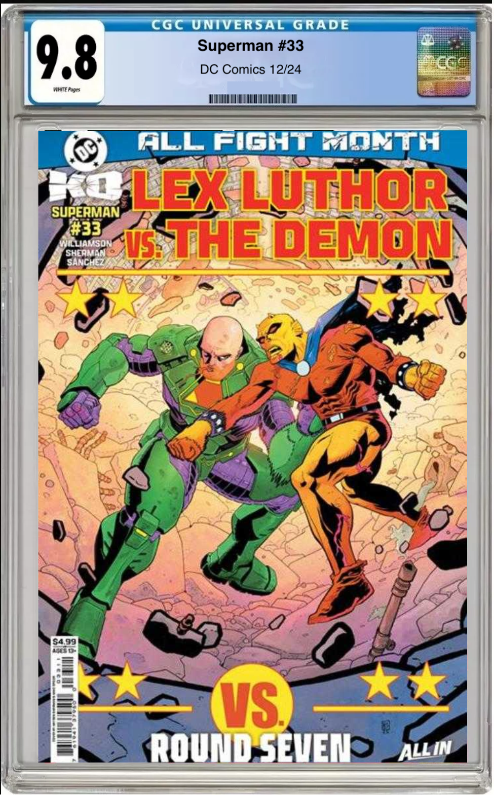 Comic book cover of Superman #33 Cover A with CGC grading label.