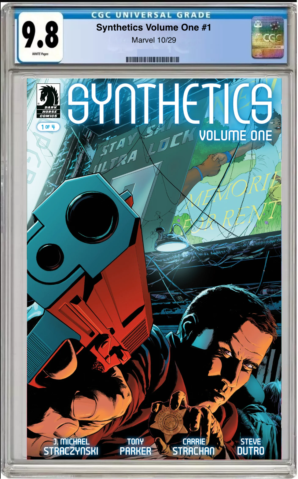 Comic book cover of Synthetics Volume 1 Main Cover with CGC 9.8 grading label.