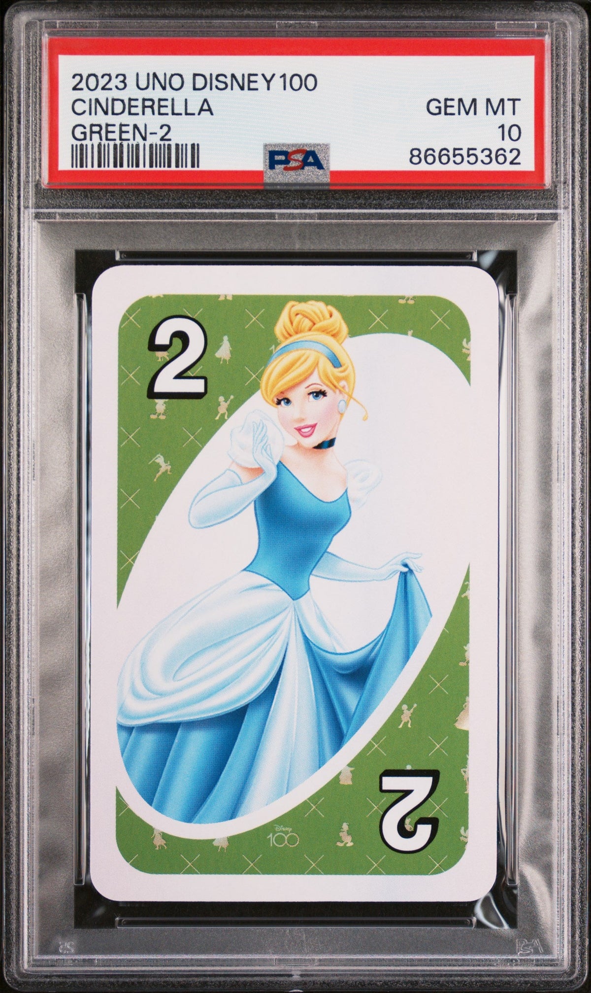 2023 UNO DISNEY 100 CINDERELLA GREEN 2 PSA 10