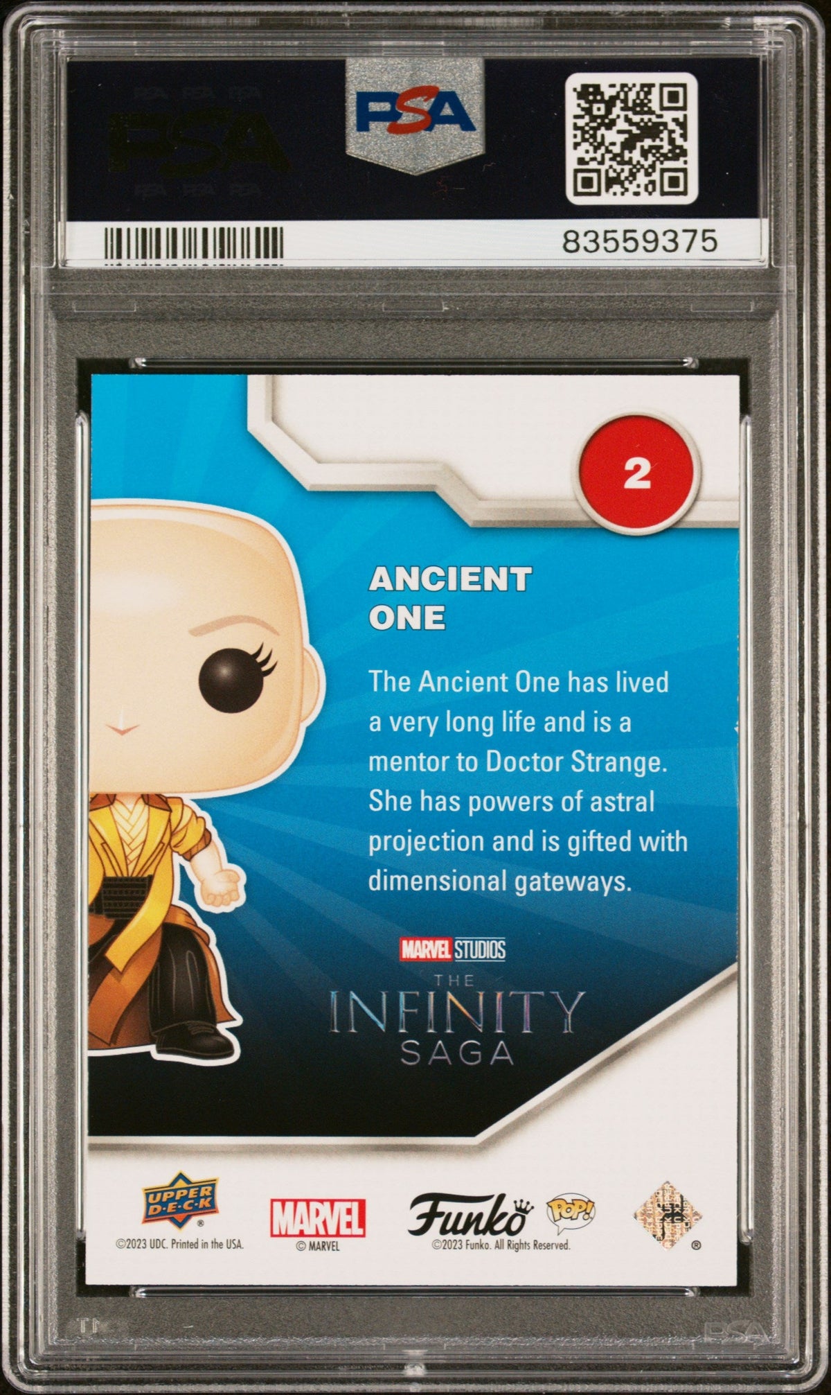 2023 UPPER DECK FUNKO POP MARVEL  ANCIENT ONE CONVENTION #2  PSA 10