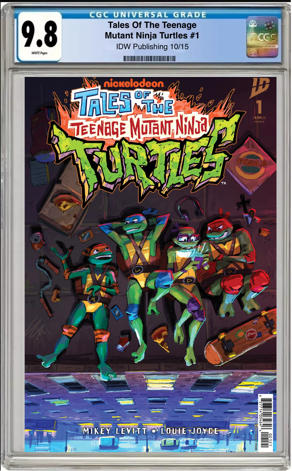 Comic book cover of Tales of the Teenage Mutant Ninja Turtles #1 Cover B with CGC grading label.