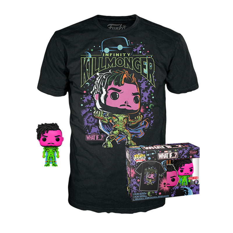 Infinity Killmonger (Blacklight) &amp; Infinity Killmonger Tee (L, Sealed) 989 - Target Exclusive