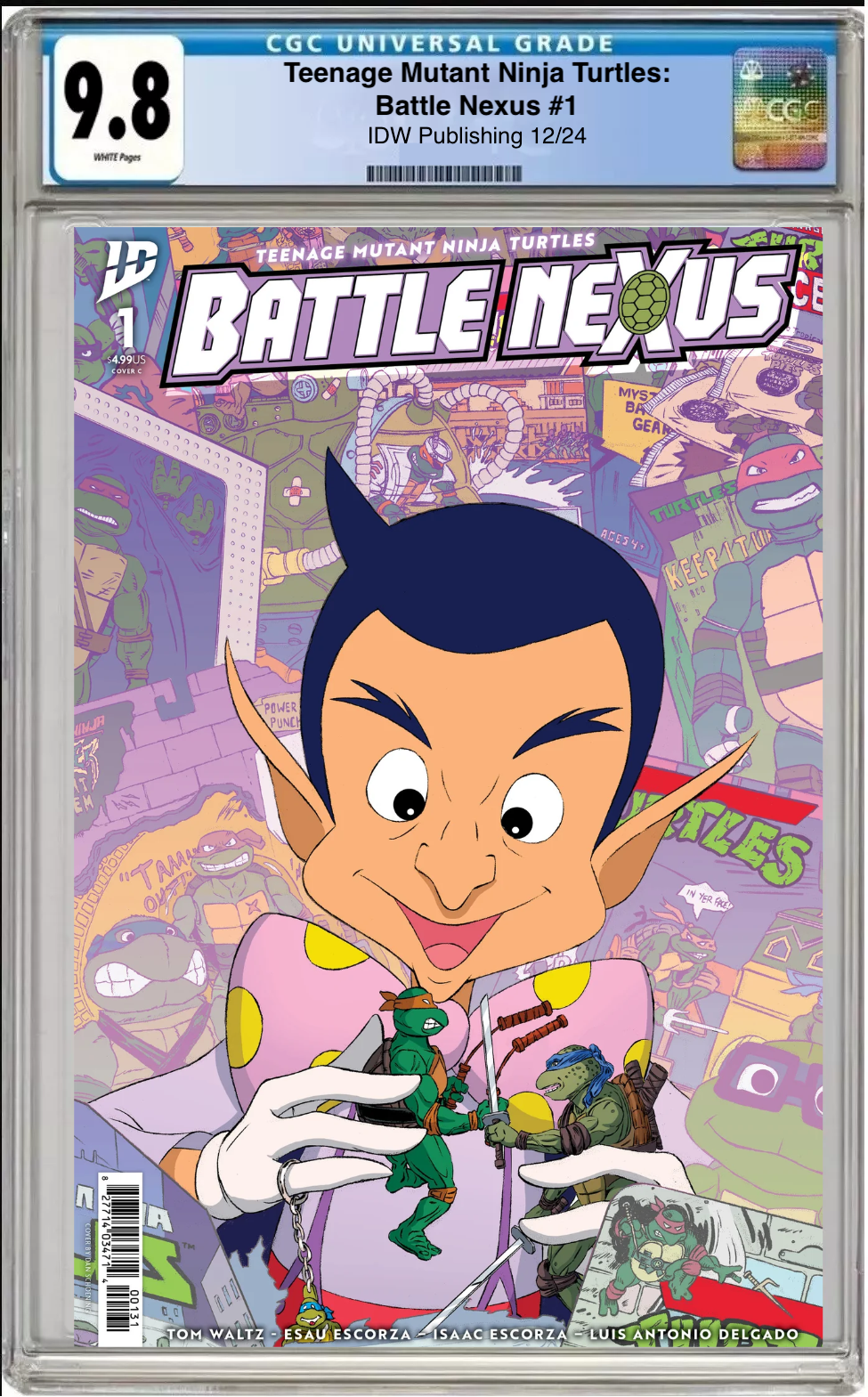 Comic book cover of Teenage Mutant Ninja Turtles: Battle Nexus #1 Cover C with CGC grading label.