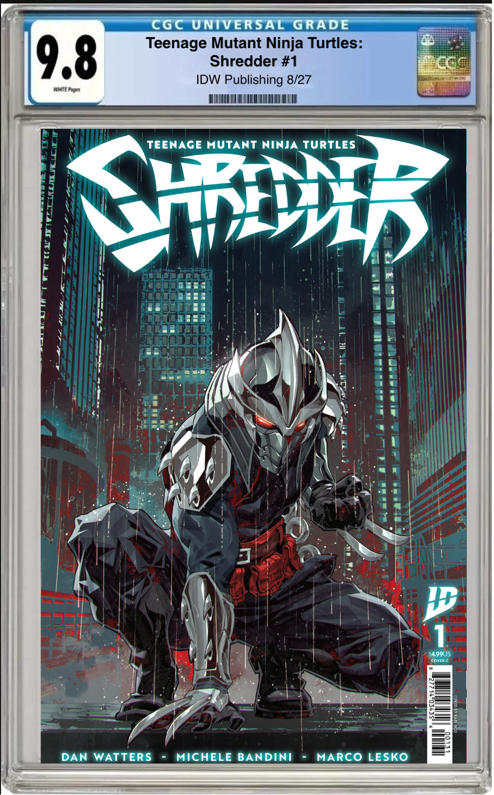 Comic book cover of Teenage Mutant Ninja Turtles: Shredder #1 Cover C with CGC 9.8 grading label.