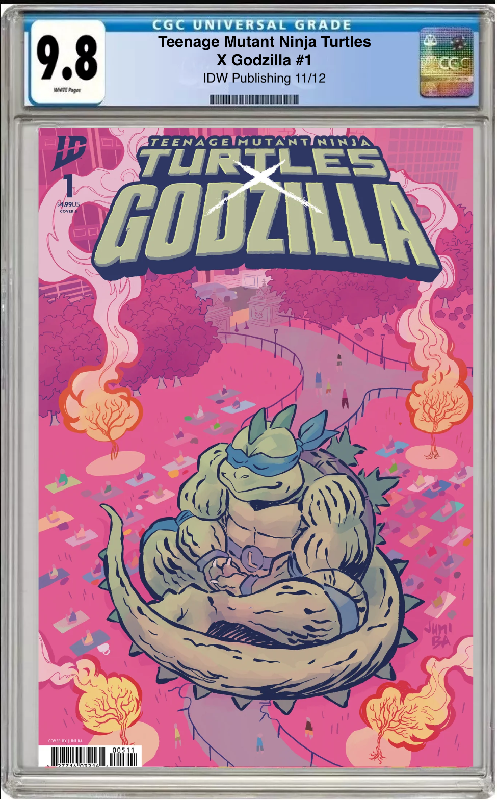 Teenage Mutant Ninja Turtles x Godzilla #1 CGC 9.8 Cover B comic book.
