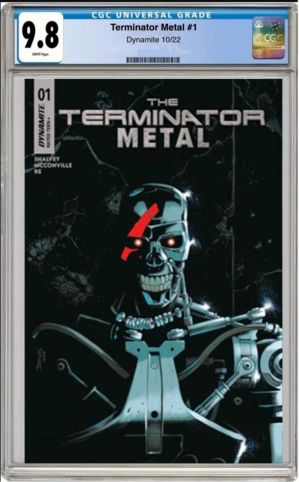 Comic book cover of Terminator: Metal #1 Cover A with CGC 9.8 grading label.