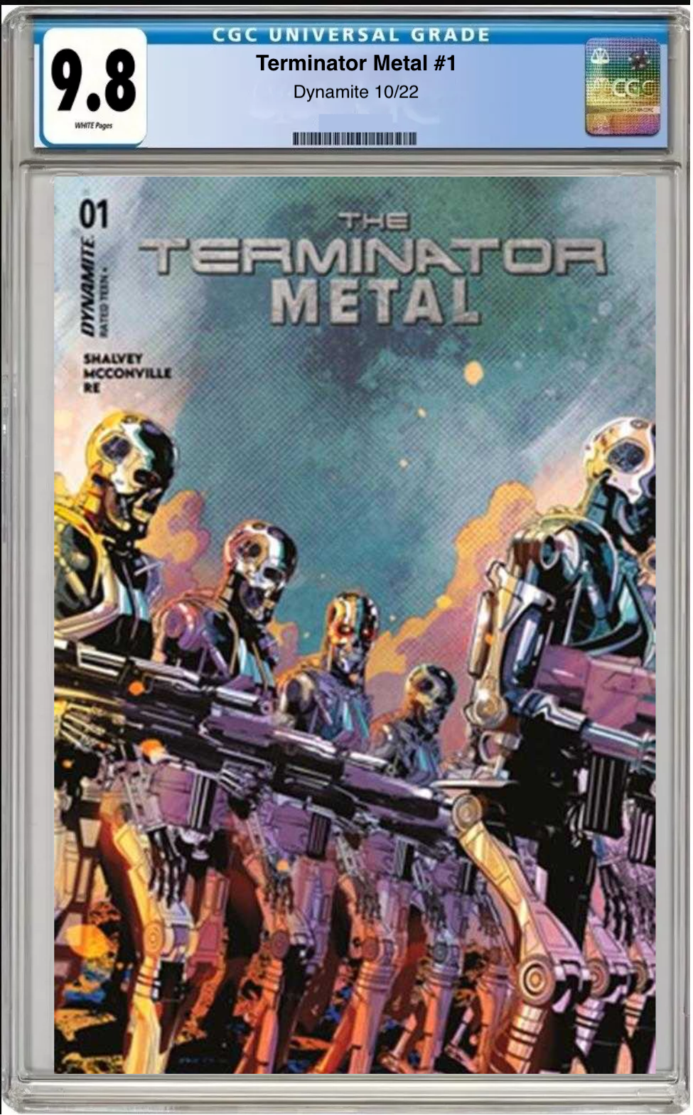 Comic book cover of Terminator: Metal #1 Cover C with CGC 9.8 grading label.