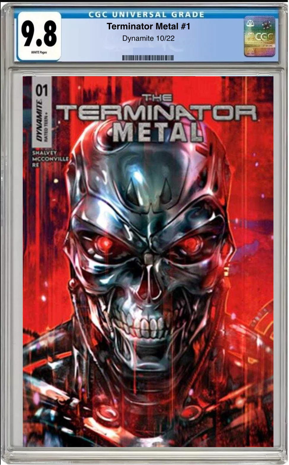 Comic book cover of Terminator: Metal #1 Cover D with CGC 9.8 grading label.