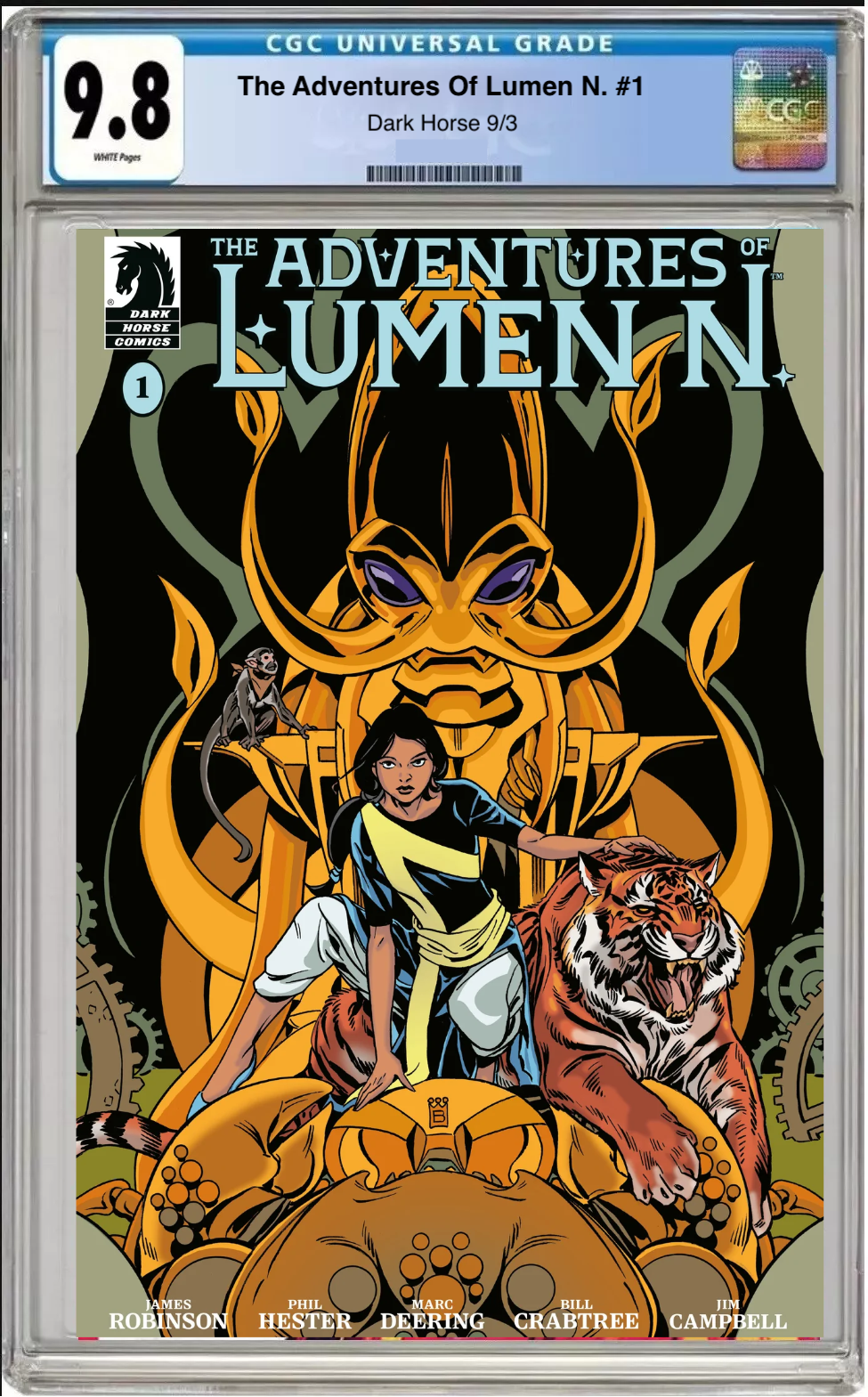 Comic book cover of The Adventures of Lumen N #1 Cover B by Mark Buckingham with CGC grading label.