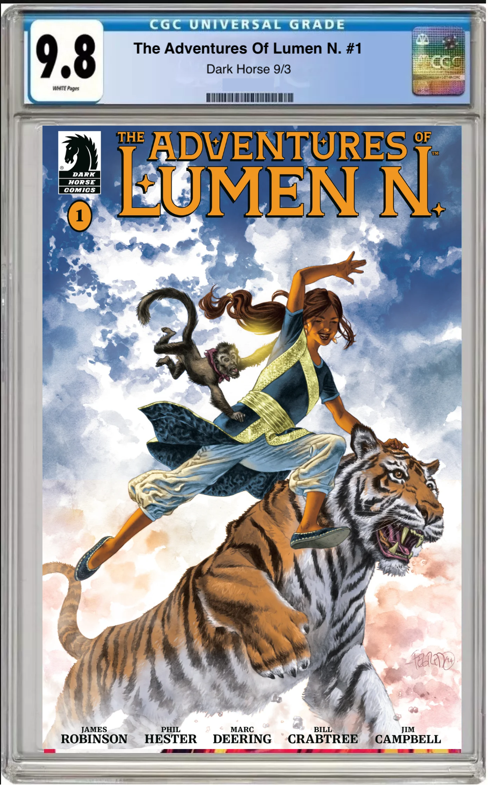 Comic book cover of The Adventures of Lumen N #1 Cover C by Duncan Fegredo with CGC grading label.