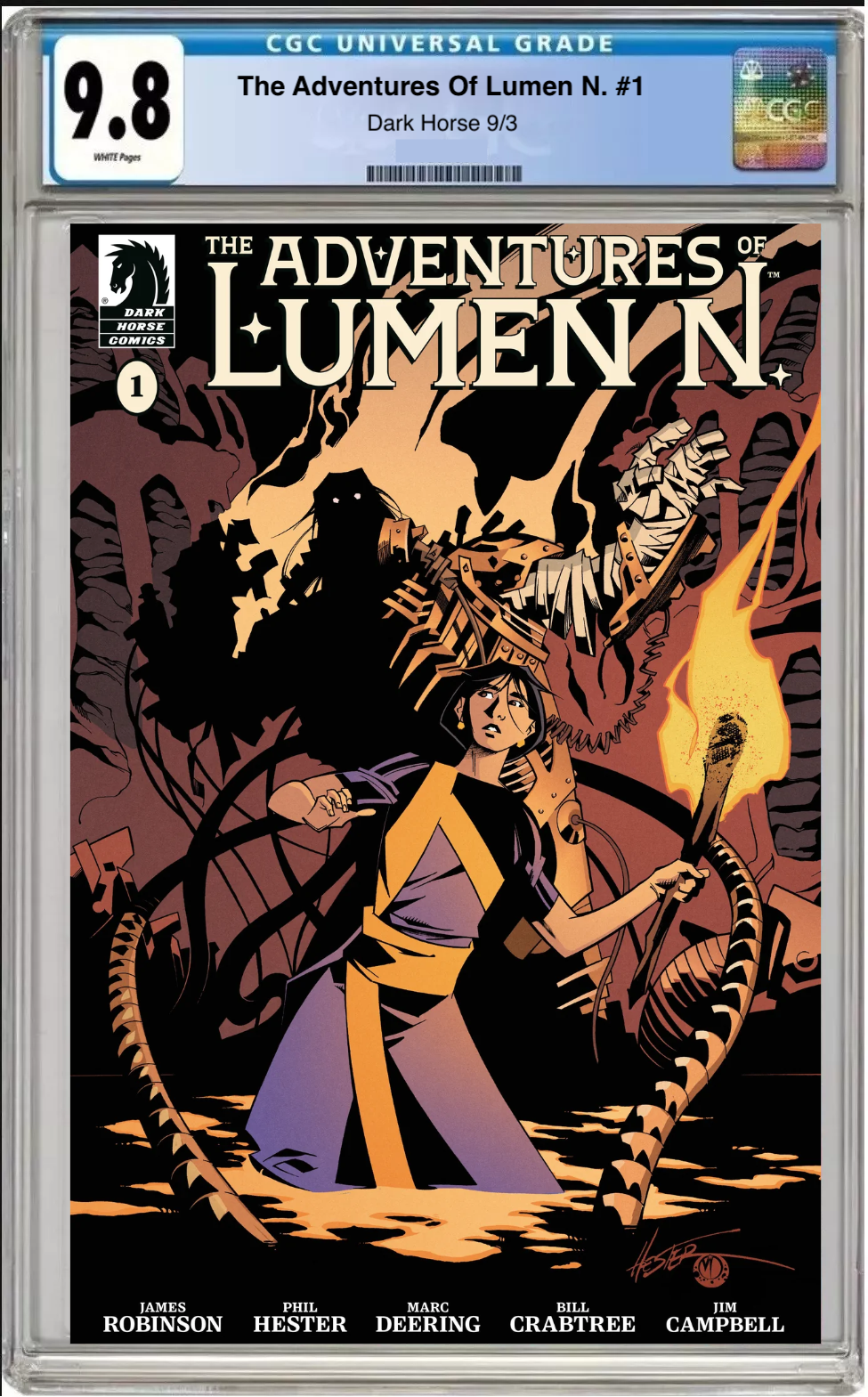Comic book cover of The Adventures of Lumen N #1 Main Cover with CGC grading label.