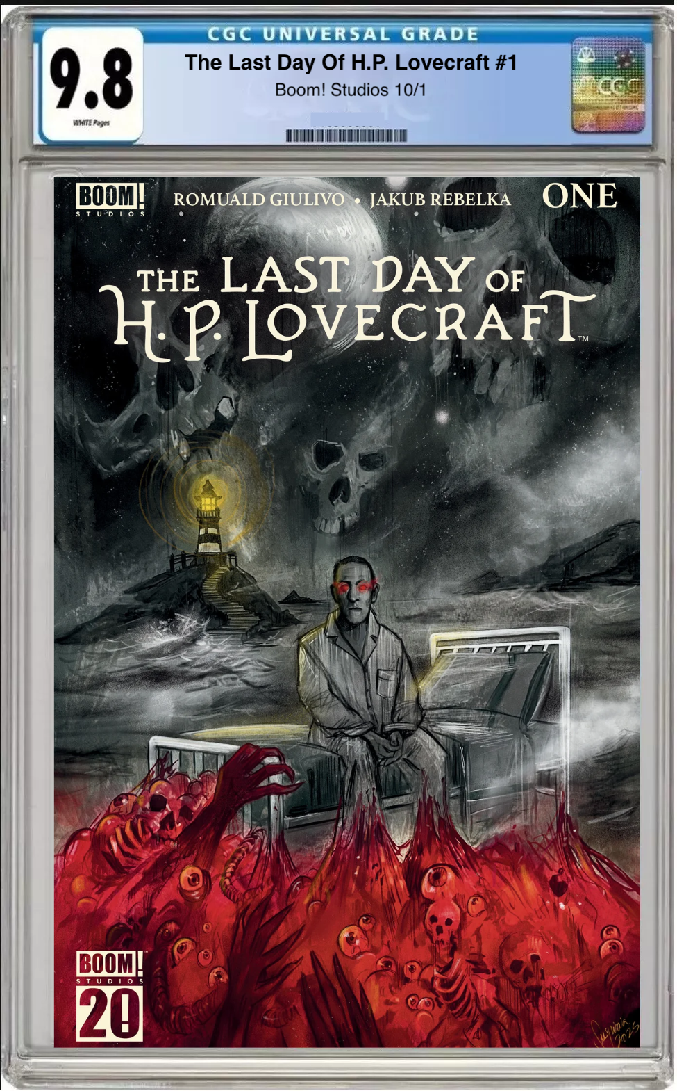 Comic book cover of The Last Days of H.P. Lovecraft #1 Cover C with CGC grading label