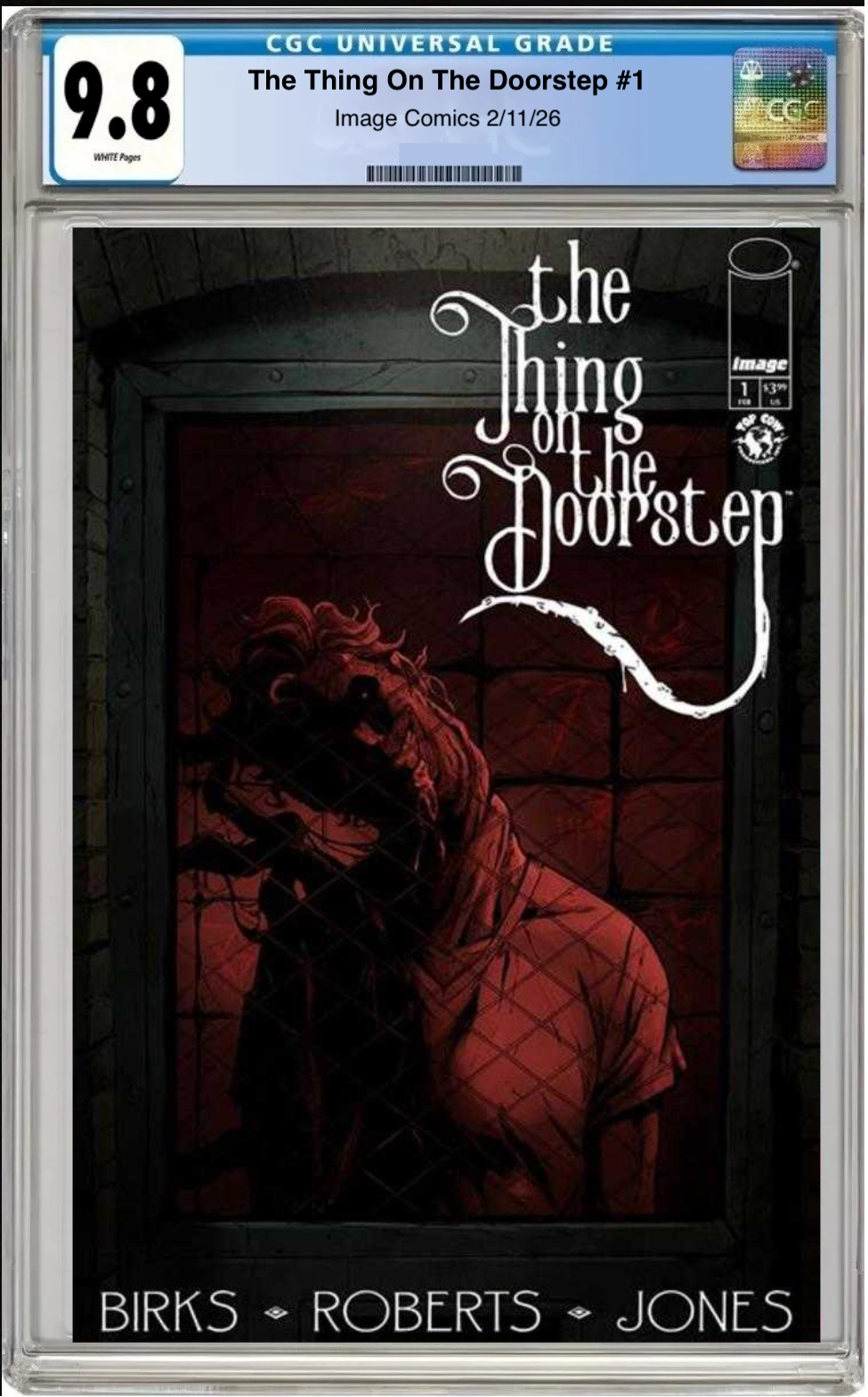 Comic book cover of The Thing on the Doorstep #1 Cover A with CGC grading label.