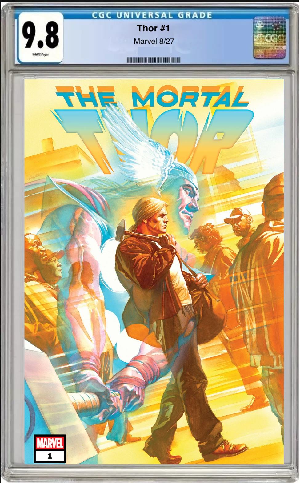 Comic book cover of Thor #1 Main Cover with CGC 9.8 grading label.