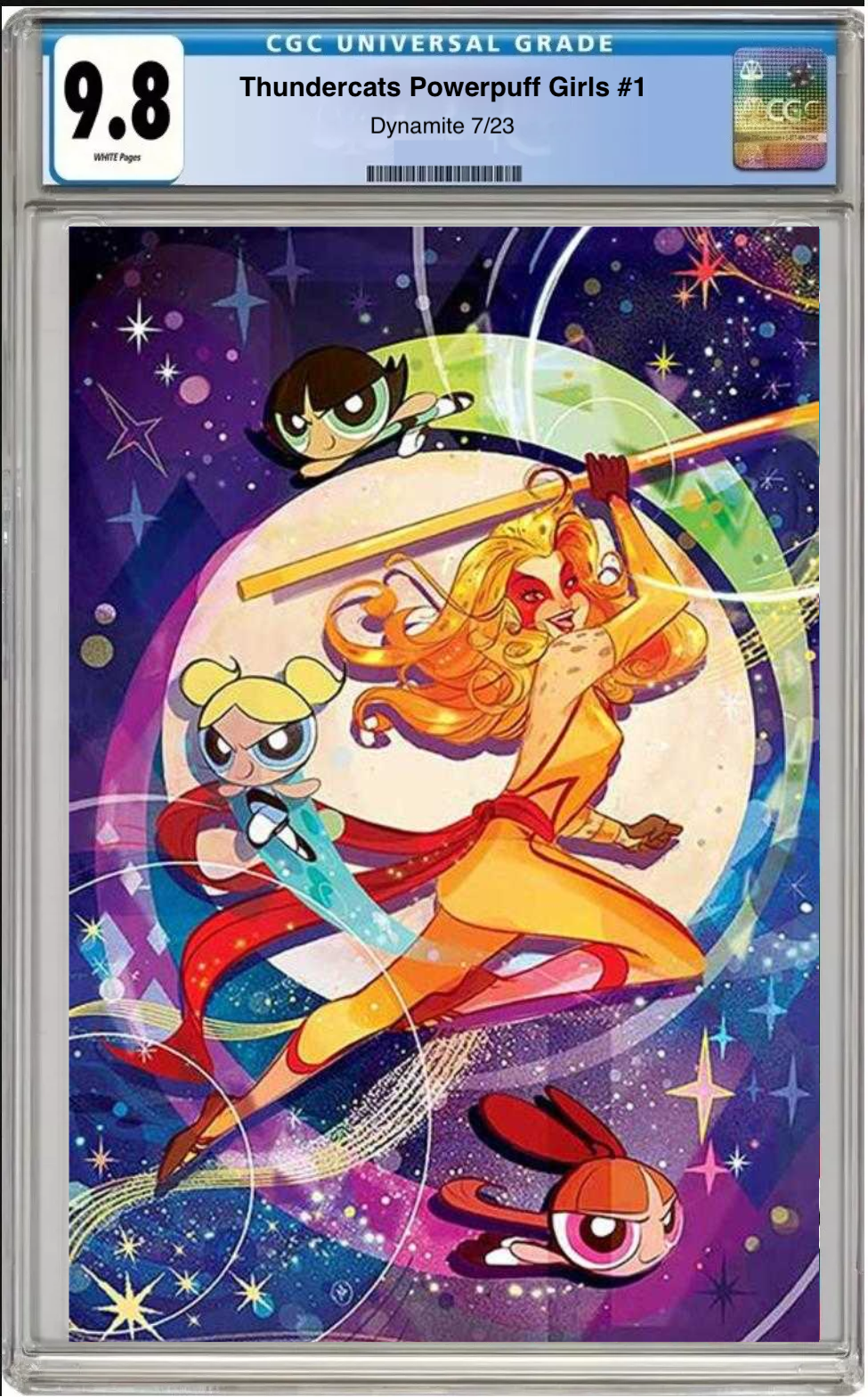Thundercats Powerpuff Girls #1 Cover I 1:10 Ratio Variant comic book with CGC 9.8 grading label