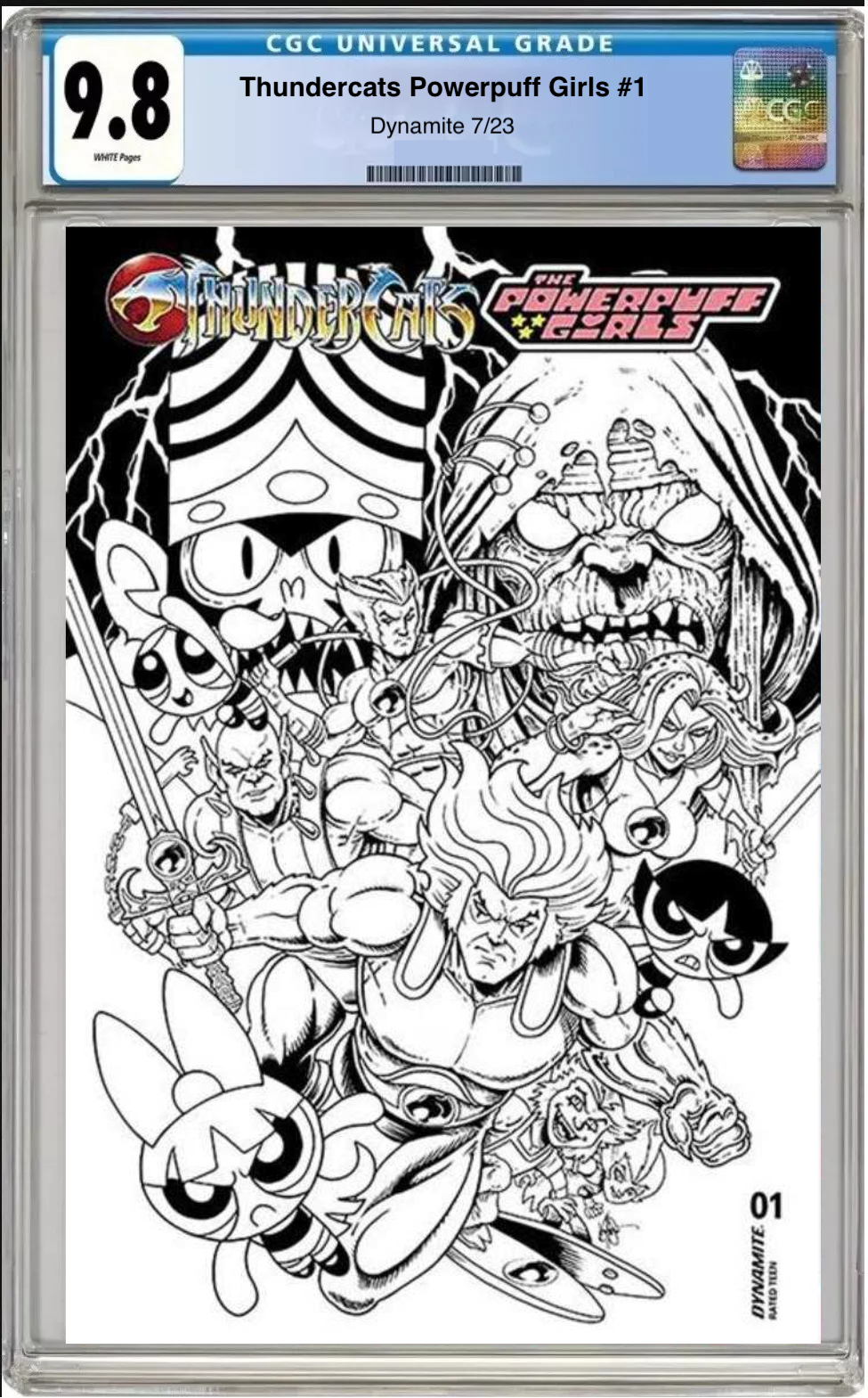 Thundercats Powerpuff Girls #1 Cover I 1:5 Ratio Bonus Variant comic book with CGC 9.8 gradi