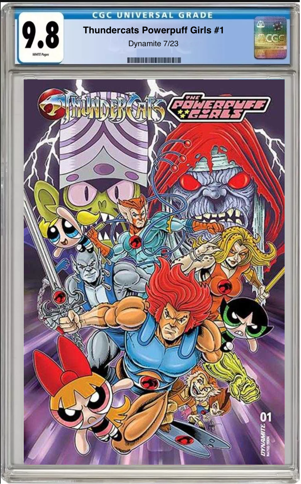 Thundercats Powerpuff Girls #1 CGC 9.8 Cover M comic front slab by Ken Haeser

