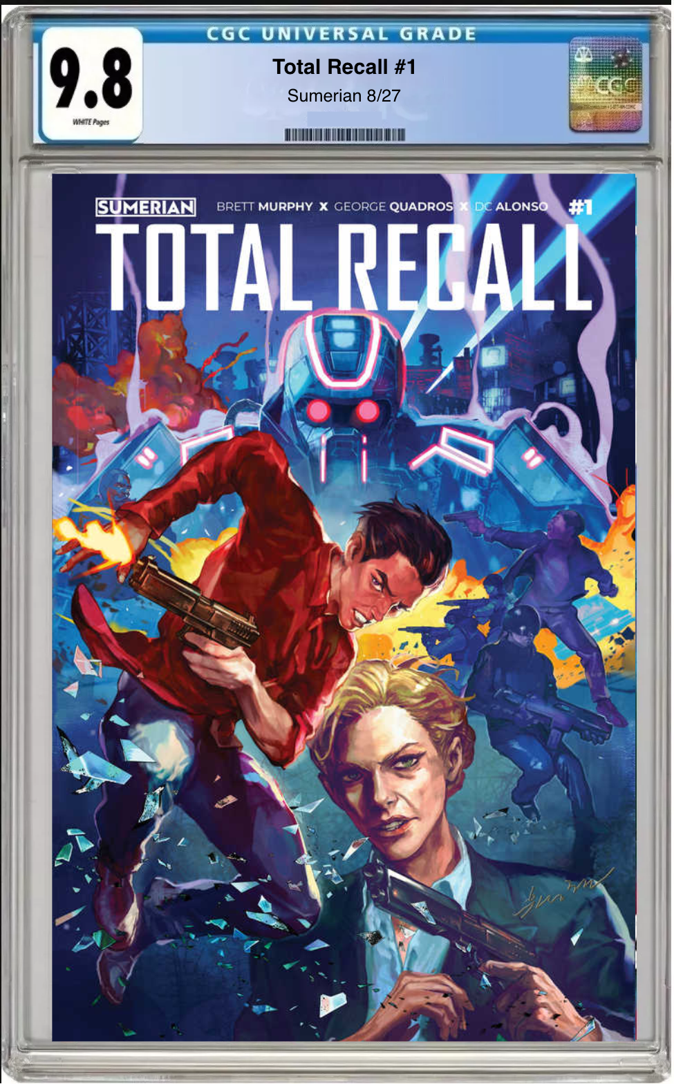 Comic book cover of Total Recall #1 Cover A Sungah with CGC 9.8 grading label.