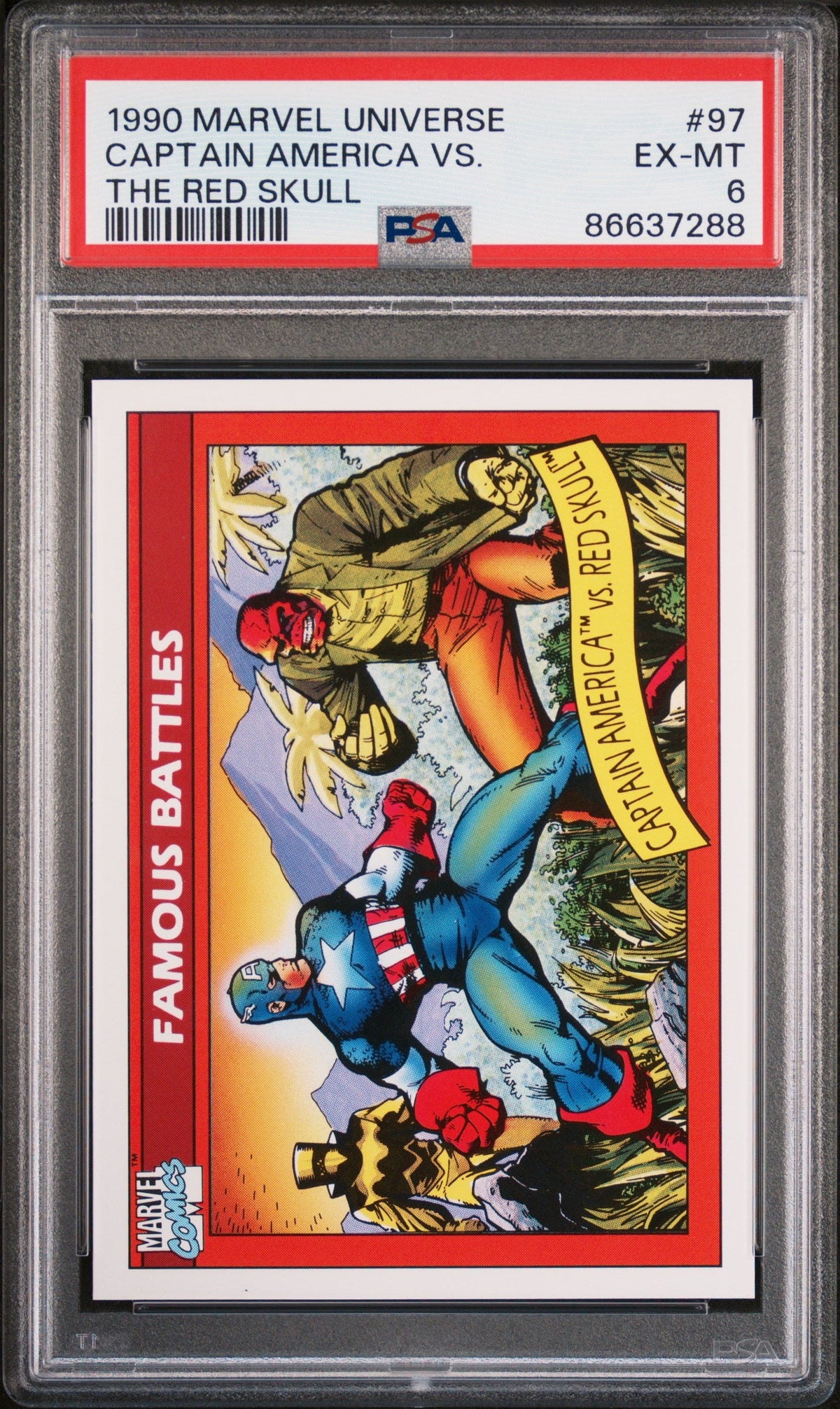 1990 MARVEL UNIVERSE CAPTAIN AMERICA VS. THE RED SKULL #97 - PSA 6