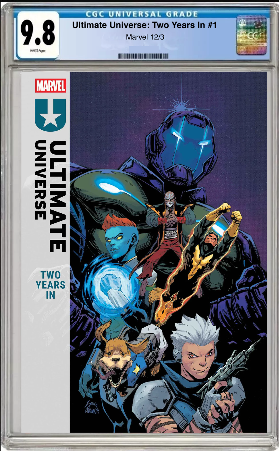 Comic book cover of Ultimate Universe: Two Years In #1 Main Cover with CGC grading label.