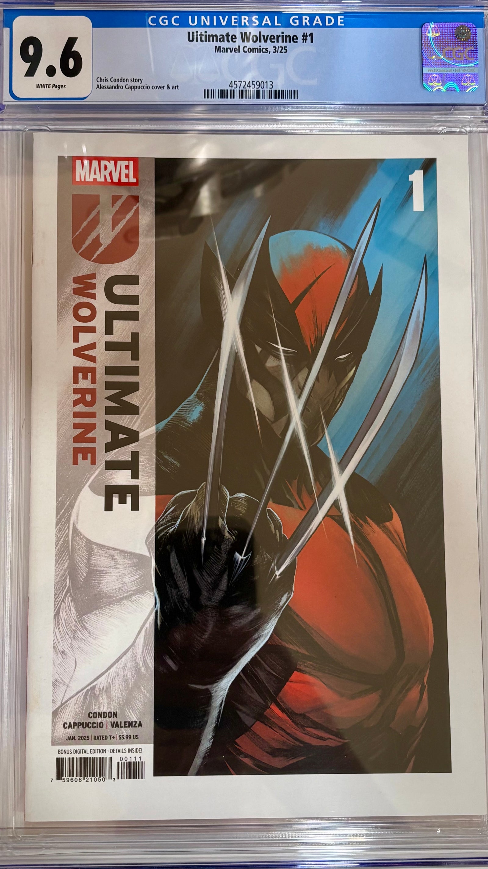 Ultimate Wolverine #1 main cover comic book with CGC 9.6 grading label