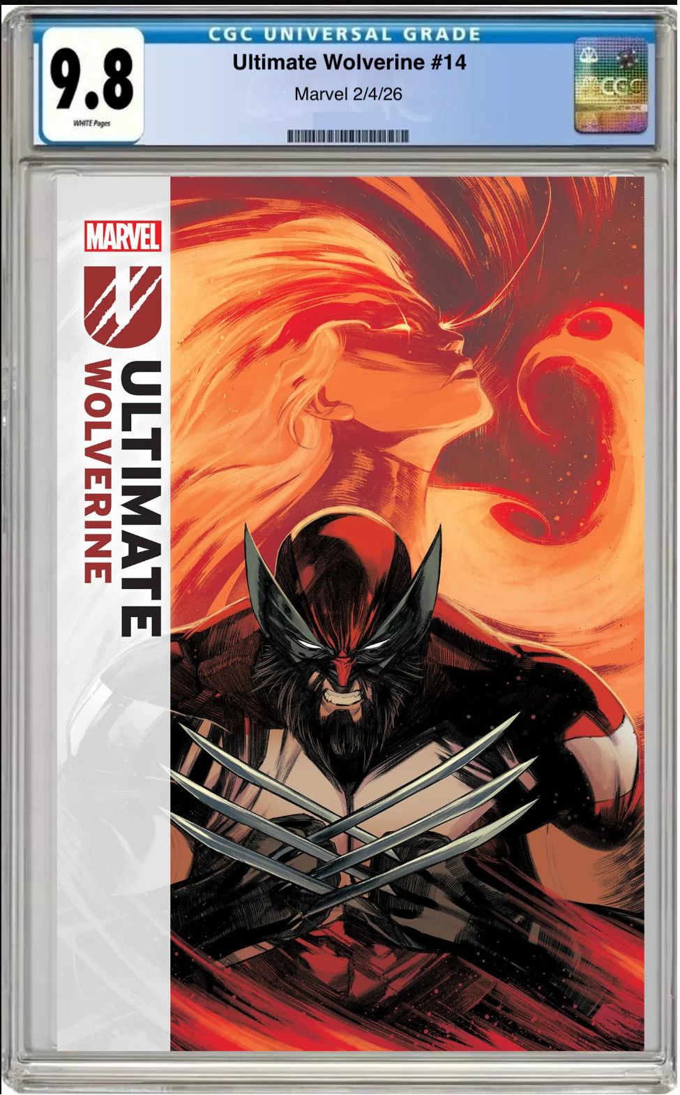 Comic book cover of Ultimate Wolverine #14 Main Cover with CGC grading label