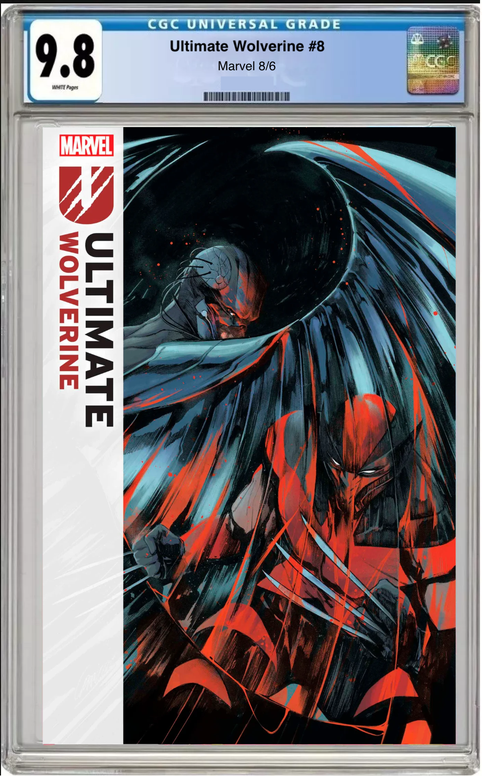 Comic book cover of Ultimate Wolverine #8 Main Cover with CGC grading label

