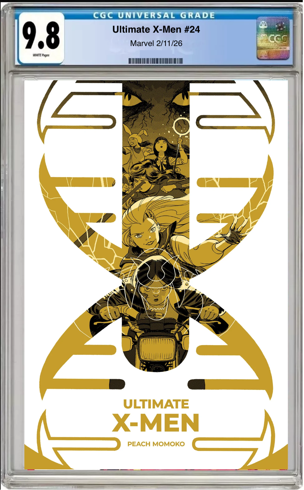 Comic book cover of Ultimate X-Men #24 Marcos Martin Ultimate Finale Cover with CGC grading label.