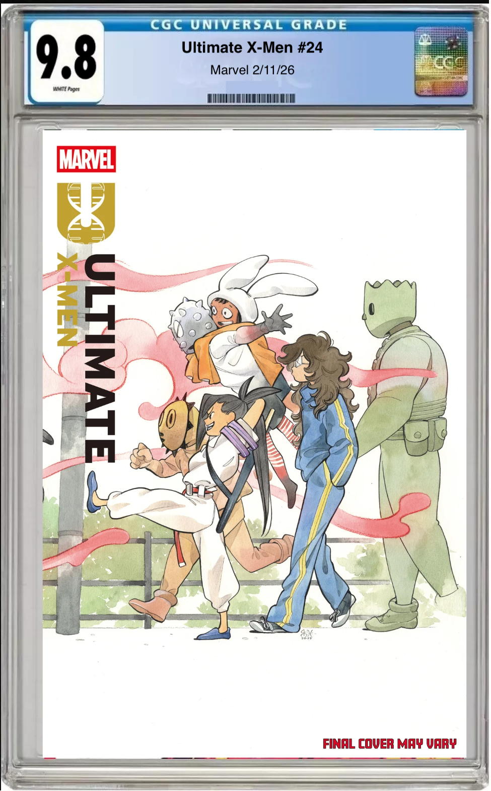 Comic book cover of Ultimate X-Men #24 Peach Momoko 2-Part Connecting Cover with CGC grading label.