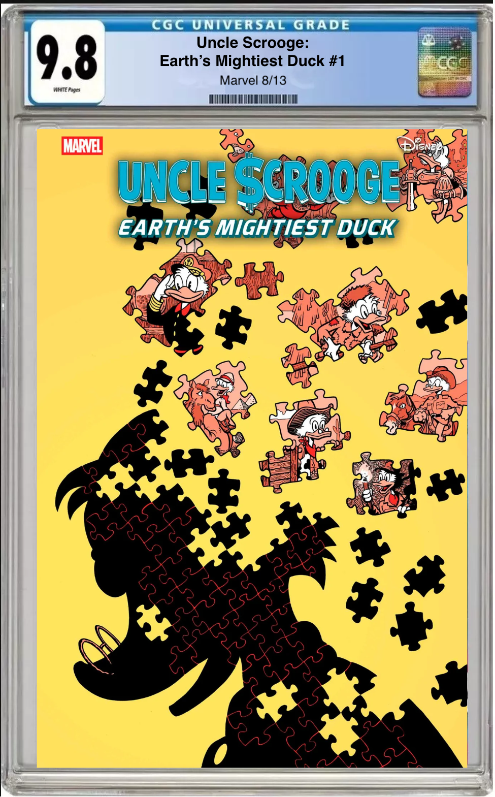 Comic book cover of Uncle Scrooge: Earth’s Mightiest Duck #1 J. Gonzo Cover with CGC grading label.

