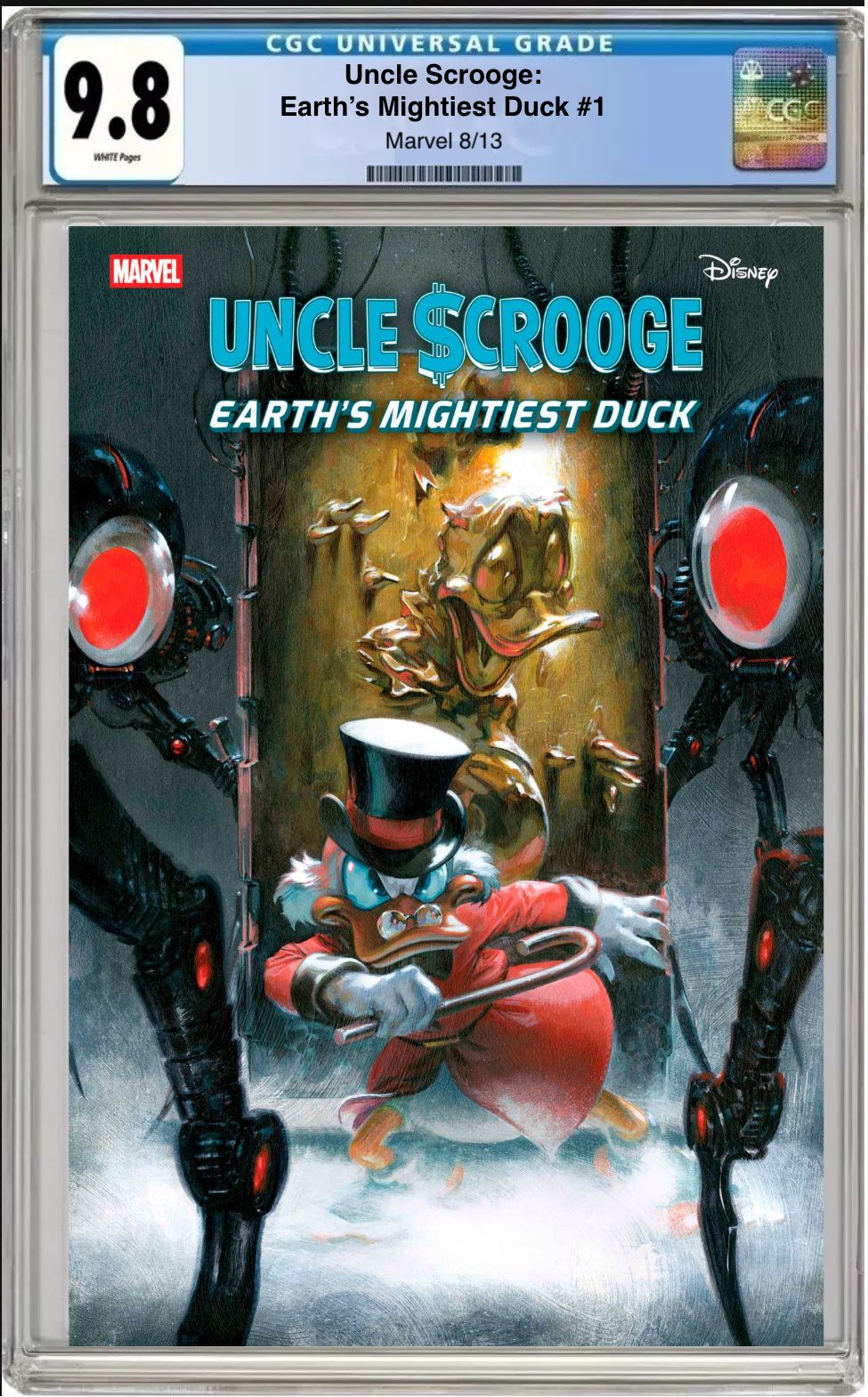 Comic book cover of Uncle Scrooge: Earth’s Mightiest Duck #1 Main Cover with CGC grading label.

