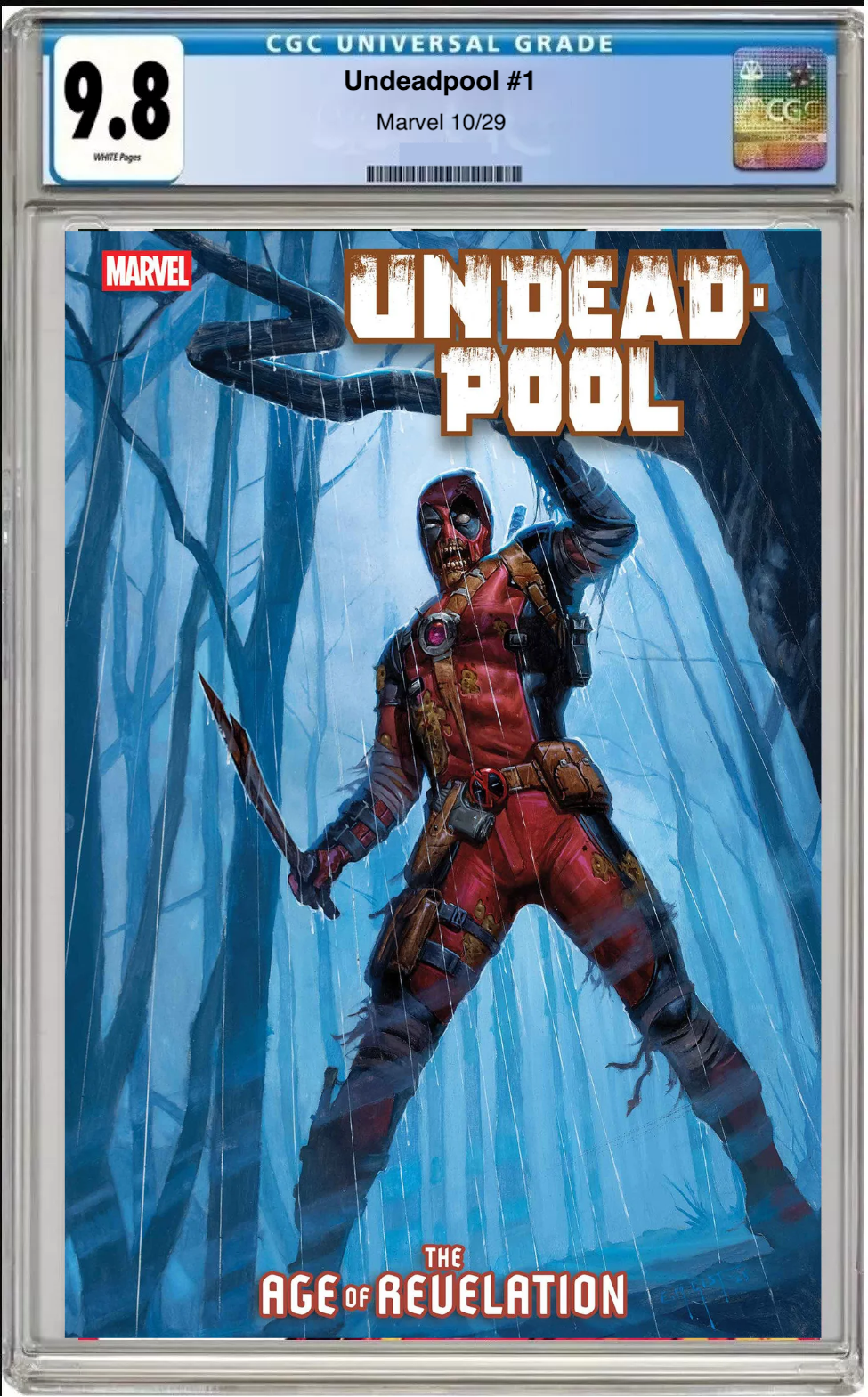 Comic book cover of Undeadpool #1 Main Cover with CGC 9.8 grading label.