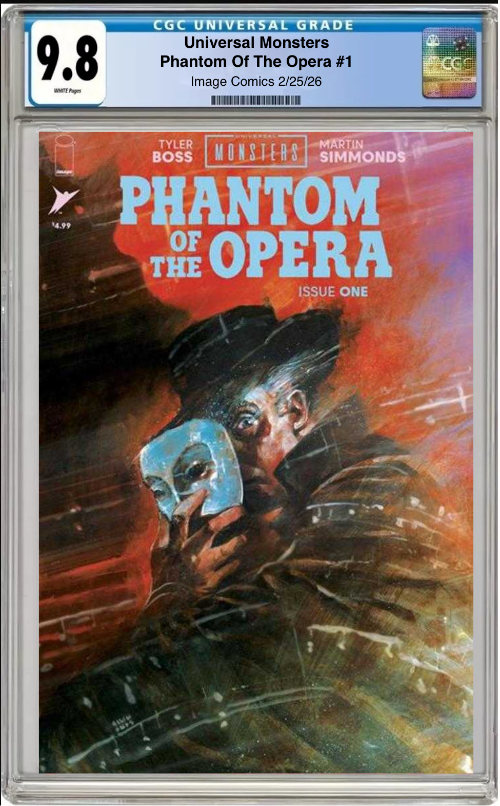 Comic book cover of Universal‑Monsters‑Phantom‑of‑the‑Opera #1 Cover A with CGC grading label.